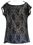 Vorschaubild 2 von Damen Top Silber Pailletten Print Gr. 38/M Glamourös Party