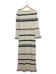 Vorschaubild 1 von Strickkleid Maxikleid Beige gestreift S
