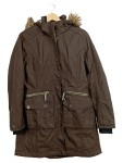 Vorschaubild 1 von Damen Parka Outdoor Jacke Braun Gr. 36 S Kapuze Fellbesatz