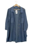 Vorschaubild 1 von Damen Strickjacke Lochmuster Blau Gr. 42/44 Casual Baumwolle