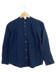 Vorschaubild 1 von Freizeithemd Kinder Blau Gr. 152 Baumwolle Uni Casual Langarm Knopf