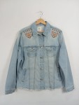 Vorschaubild 2 von Damen Jeansjacke Gr. 40 L Blau mit Stickerei Casual