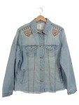 Vorschaubild 1 von Damen Jeansjacke Gr. 40 L Blau mit Stickerei Casual