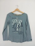 Vorschaubild 2 von Langarmshirt Damen Gr. 38/M Petrol Gestreift Casual Schriftzug