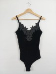 Vorschaubild 3 von Body Damen Samt Spitze Gr. 36/S Schwarz Elegant