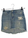 Vorschaubild 1 von Damen Jeansrock W24 Blau Casual Minirock Fransen Cut-Outs
