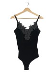 Vorschaubild 1 von Body Damen Samt Spitze Gr. 36/S Schwarz Elegant