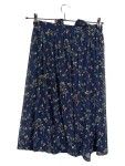 Vorschaubild 2 von Damen A-Linienrock Gr. 34 XS Blau Blumenmuster Feminin Midirock