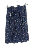 Vorschaubild 1 von Damen A-Linienrock Gr. 34 XS Blau Blumenmuster Feminin Midirock
