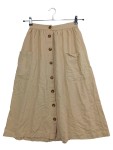 Vorschaubild 1 von Wickelrock Damen Gr. 34/XS Beige Baumwolle Uni Casual Freizeit