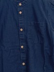 Vorschaubild 2 von Freizeithemd Kinder Blau Gr. 152 Baumwolle Uni Casual Langarm Knopf