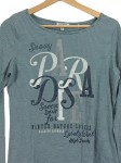 Vorschaubild 3 von Langarmshirt Damen Gr. 38/M Petrol Gestreift Casual Schriftzug