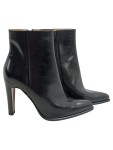 Vorschaubild 1 von Damen Stiefelette Leder Schwarz Gr. 39 Absatz Reißverschluss Elegant