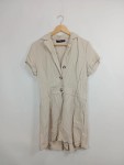 Vorschaubild 2 von Damen Jumpsuit Kurz Gr. 38 Beige Leinen Casual