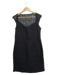 Vorschaubild 1 von Festliches Kleid Damen Gr. 42/XL Schwarz Polyester Strukturmuster Elegant