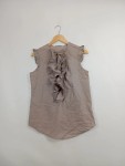 Vorschaubild 2 von Damen Bluse ärmellos Rüschen Beige Gr. 38/M Feminin