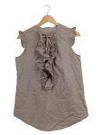 Vorschaubild 1 von Damen Bluse ärmellos Rüschen Beige Gr. 38/M Feminin