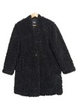 Vorschaubild 1 von Pelzjacke Damen Gr. 36/S Schwarz Polyester Strukturmuster Casual Langarm