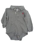 Vorschaubild 1 von Baby Body Langarm Grau Polo 9 Monate 74 Strampler
