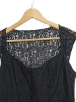 Vorschaubild 2 von Festliches Kleid Damen Gr. 42/XL Schwarz Polyester Strukturmuster Elegant