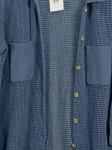 Vorschaubild 2 von Damen Strickjacke Lochmuster Blau Gr. 42/44 Casual Baumwolle