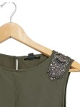 Vorschaubild 3 von Damen festliches Kleid Gr. 34 Oliv Elegant mit Perlenbesatz