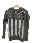 Vorschaubild 1 von Damen Kapuzenpullover Hoodie Grau Sterne Streifen Gr. 34;XS