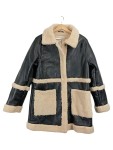 Vorschaubild 1 von Pelzjacke Damen Gr. 40/L Schwarz Polyester Uni Modern Langarm