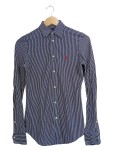 Vorschaubild 1 von Bluse Damen Hemd Gestreift Blau Gr. 34 XS Logo Baumwolle