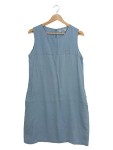 Vorschaubild 1 von Damen Schlauchkleid Blusenkleid Gestreift Baumwolle Blau Gr. 40 L