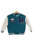 Vorschaubild 1 von Kinder Sweatjacke College Jacke Gr. 122 Petrol Casual Applikationen Rippstrick