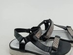 Vorschaubild 3 von Sandalen Damen Gr. 36 Schwarz Glamourös mit Strasssteinen