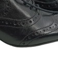 Vorschaubild 7 von Damen Schnürschuhe Leder Schwarz Gr. 37 Brogue Optik Absatz Klassisch