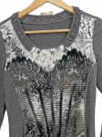 Vorschaubild 2 von Damen Langarmshirt Gr. 34/XS Grau Modern Grafisch