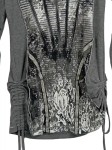 Vorschaubild 3 von Damen Langarmshirt Gr. 34/XS Grau Modern Grafisch
