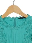 Vorschaubild 3 von Festliches Kleid Damen Gr. 36/S Türkis Polyester Lochmuster