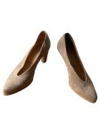 Vorschaubild 3 von Damen Pumps Elegant Beige Gr. 37 Wildleder Blockabsatz