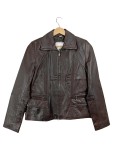 Vorschaubild 1 von Lederjacke Damen Braun Klassisch Gr. 36 Leder Details Reißverschluss