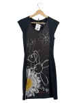 Vorschaubild 1 von Damen Freizeitkleid Gr. 34 Schwarz Casual Florales Muster