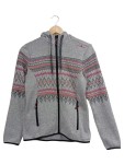 Vorschaubild 1 von Damen Fleecejacke mit Kapuze Gr. 38 Grau Norwegermuster Outdoor