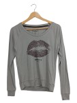 Vorschaubild 1 von Damen Langarmshirt Grau XS Lippenprint Casual
