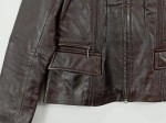 Vorschaubild 4 von Lederjacke Damen Braun Klassisch Gr. 36 Leder Details Reißverschluss