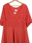 Vorschaubild 3 von Cocktailkleid Damen Pink Gr. 40/L Polyester Blumenmuster Elegant Kurzarm