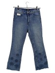 Vorschaubild 1 von Damen Jeans Bootcut Gr. 40 Blau Casual mit Blumenstickerei