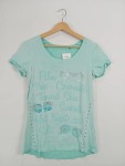 Vorschaubild 2 von Damen T-Shirt Türkis Gr. 36/S Casual Sommer Print Nieten