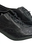 Vorschaubild 5 von Damen Schnürschuhe Leder Schwarz Gr. 37 Brogue Optik Absatz Klassisch