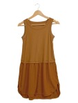 Vorschaubild 1 von Freizeitkleid Damen Braun Gr. 38/M Baumwolle Uni Casual 86 cm