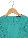 Vorschaubild 5 von Festliches Kleid Damen Gr. 36/S Türkis Polyester Lochmuster