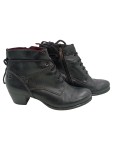 Vorschaubild 1 von Stiefeletten Damen Gr. 39 Schwarz Leder Schnürung Reißverschluss 4 cm