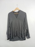Vorschaubild 2 von Damen Bluse XS Grau Elegant Seide Langarm